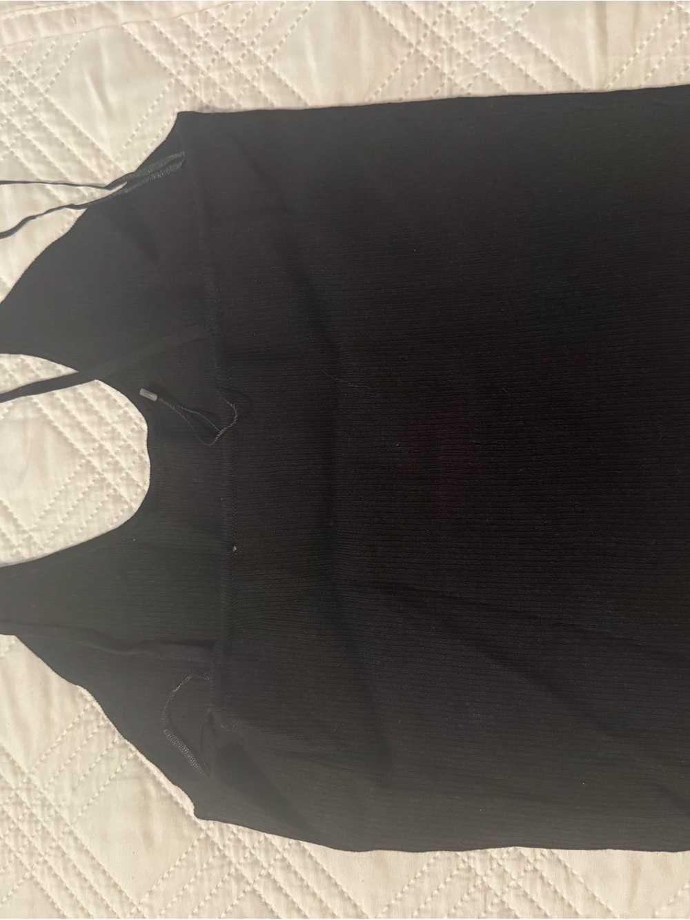 Zara Black Ribbed Racerback Tank